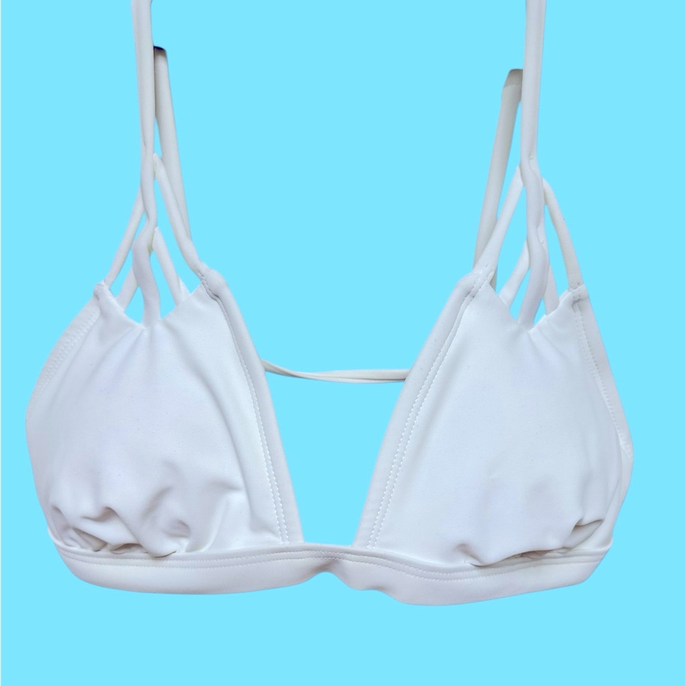 White Strappy Bikini Top Size M